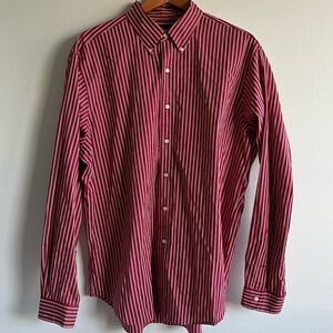 Ralph Lauren Vintage 90s Men’s Button Down Shirt Classic Fit Red Stripe Sz XL